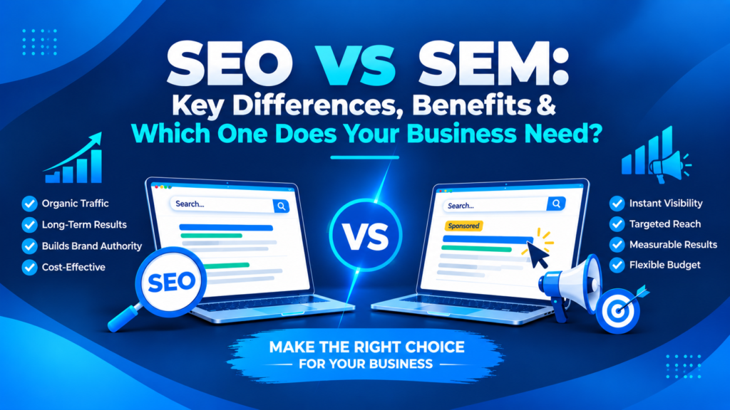SEO vs SEM Key Differences, Benefits & Which One Does Your Business Need
